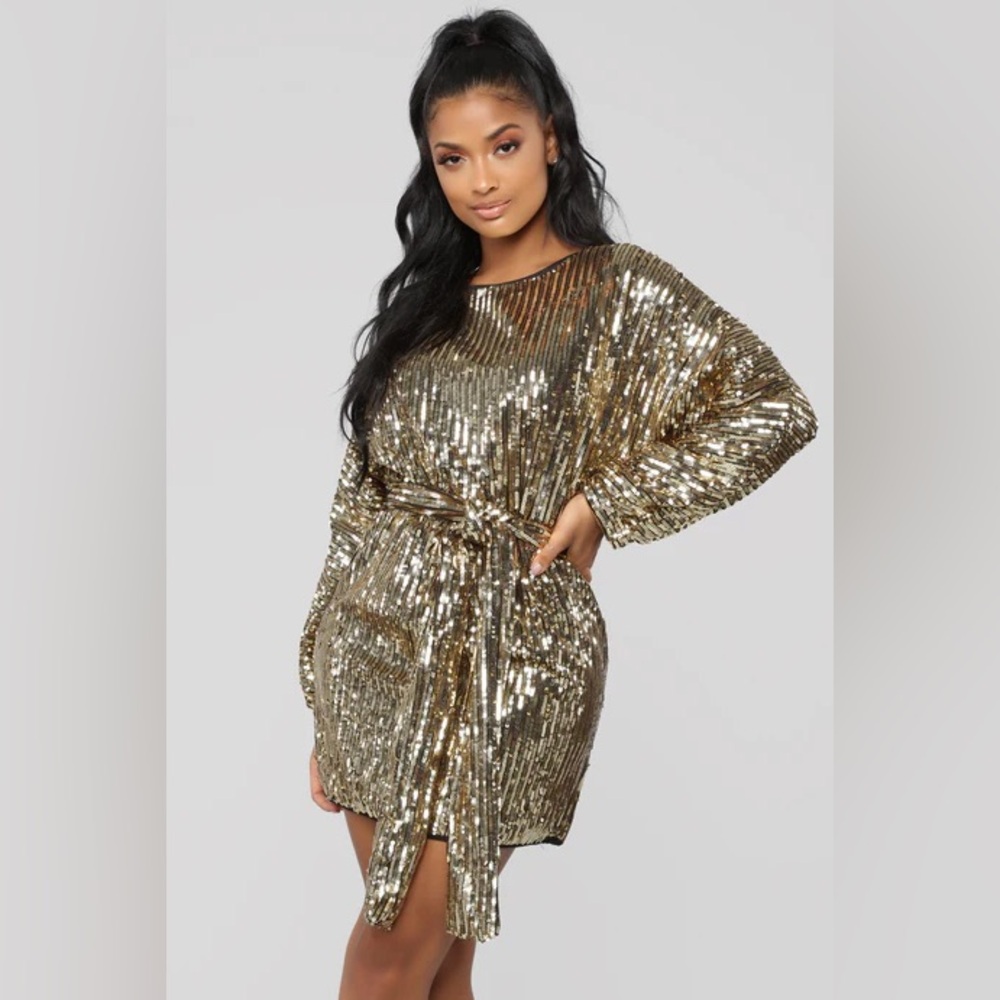 Fashion Nova Where’s the Party at Sequin Dress NWT